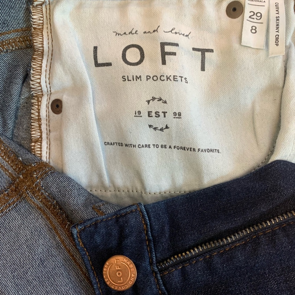 LOFT Curvy Skinny Crop Jeans - Size 29/8 - Picture 7 of 7